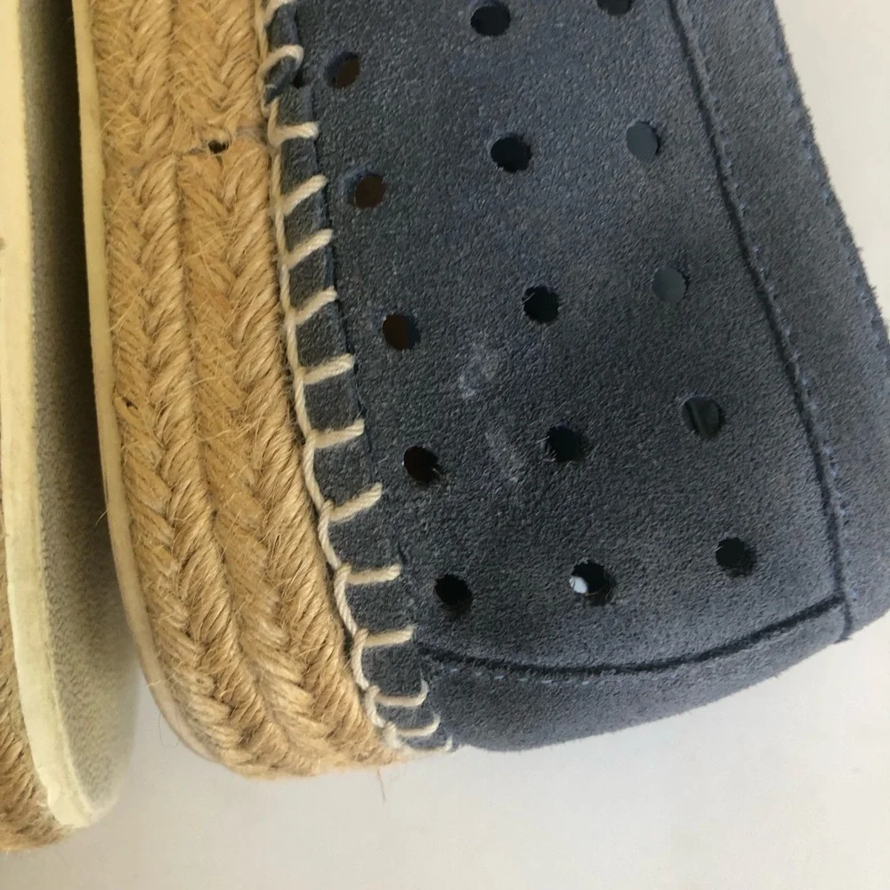 Steve Madden Women’s Widmer Suede Espadrille Platform Perforated Sneaker Size 11